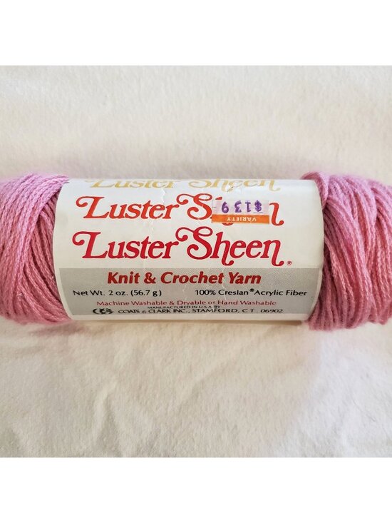 Coats & Clark Other - Luster Sheen Knit & Crochet Yarn 2 oz Crystal Pink 100% Acrylic Coats & Clark US